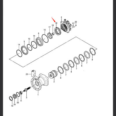 0668605 AP5S67 قطع الهيدروليكية للحفر حسب الطلب EX120-5 ربيع محرك الموجة